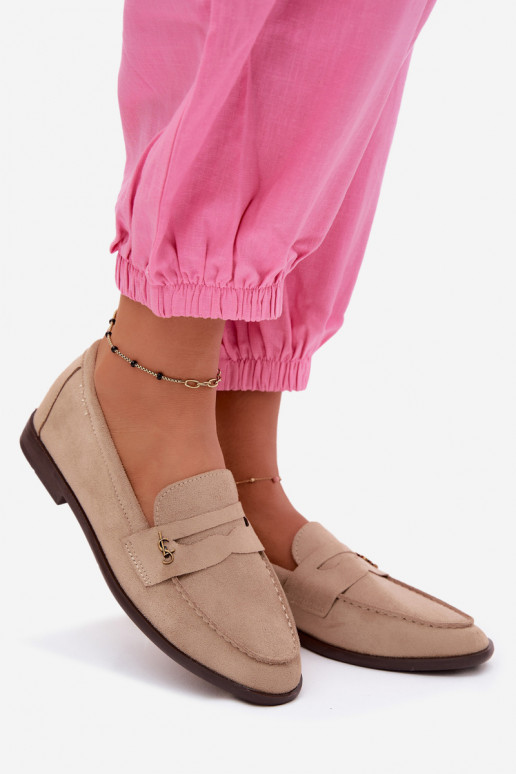 Mocassins pour femmes en daim synthétique sable Prestelle