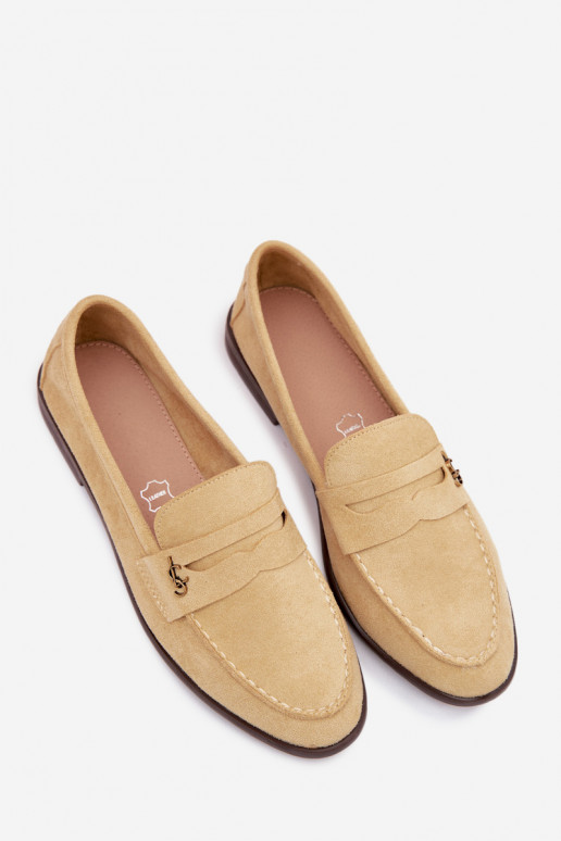 Mocassins pour femmes en daim synthétique jaunes Prestelle