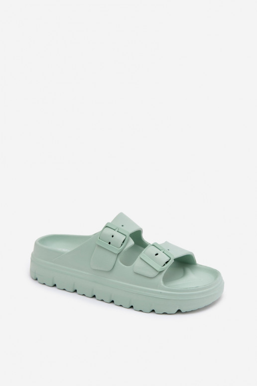 Chaussons femme avec plateforme en mousse en menthe Melorea
