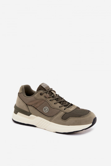 Sportieve schoenen voor heren met platform in groen Hanirin