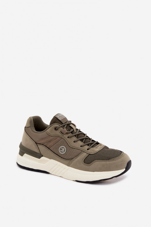 Sportieve schoenen voor heren met platform in groen Hanirin