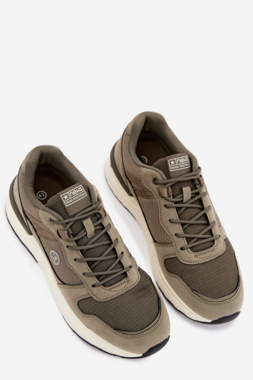 Sportieve schoenen voor heren met platform in groen Hanirin