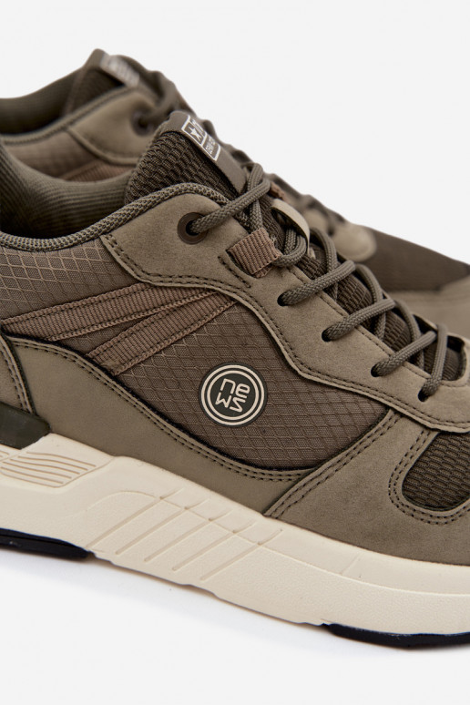 Sportieve schoenen voor heren met platform in groen Hanirin