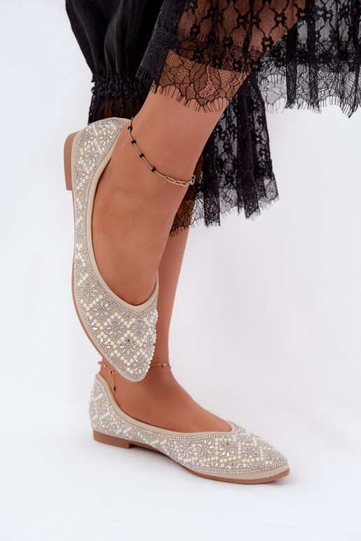 Ballerines pour femmes avec décoration couleur sable Lemonia