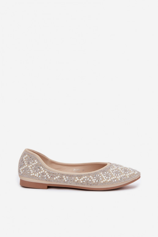 Ballerines pour femmes avec décoration couleur sable Lemonia