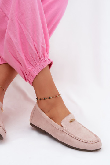 Mocassins pour hommes avec détails dorés en rose Sarivelle
