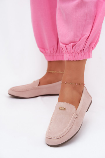 Mocassins pour hommes avec détails dorés en rose Sarivelle 2
