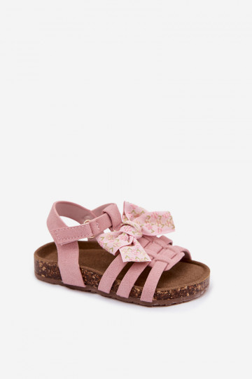 Kindersandalen mit Schleifen in Rosa Bessa