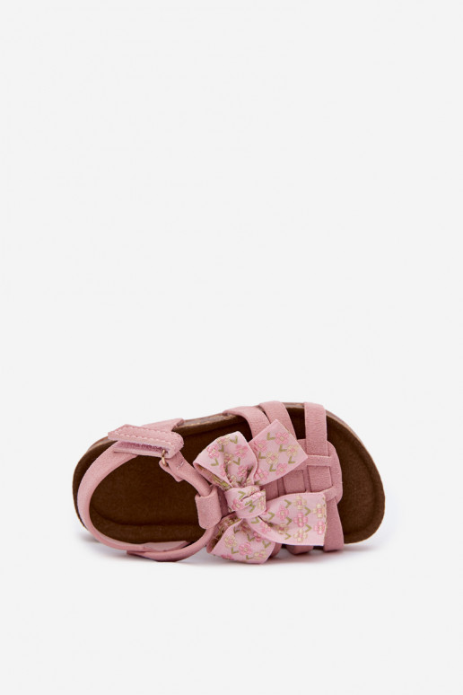 Kindersandalen mit Schleifen in Rosa Bessa