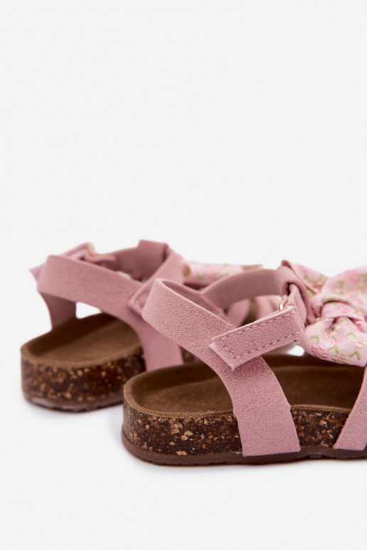 Kindersandalen mit Schleifen in Rosa Bessa