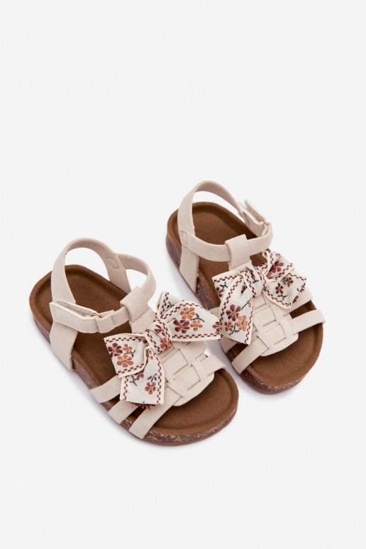 Sandales pour enfants avec nœuds en ivoire Bessa