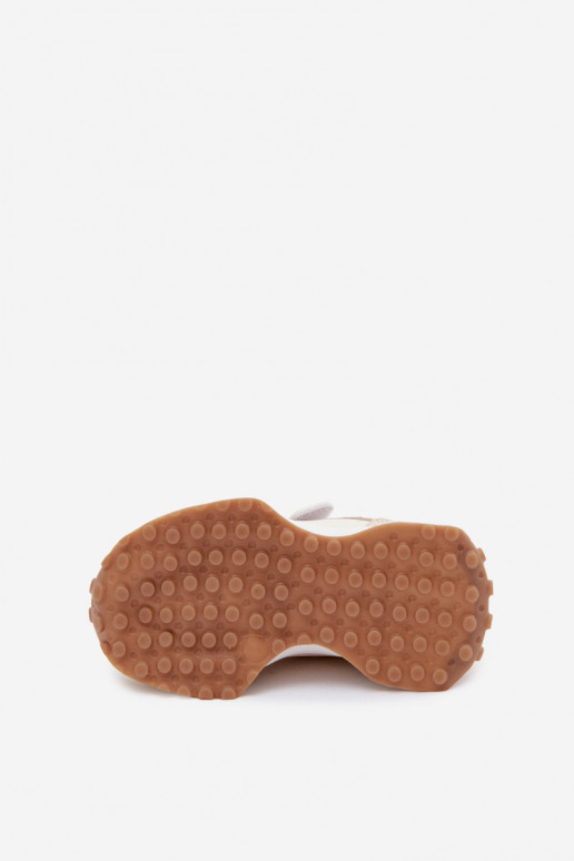 Kindersneaker mit Klettverschluss und Leopardenmuster in Sandfarbe Cosima
