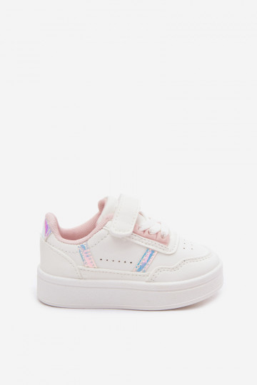 Kindersportschuhe mit Klettverschluss in Weiß-Rosa Tailva 2