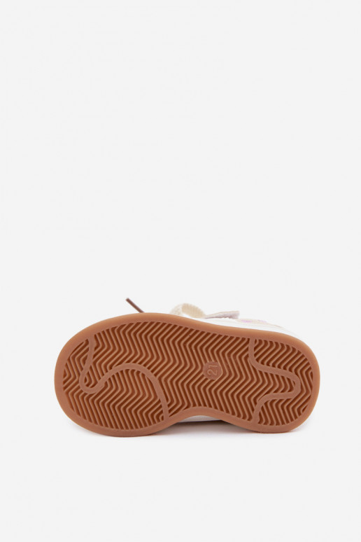 Kinder sneakers met hartjes in zandkleur Embla