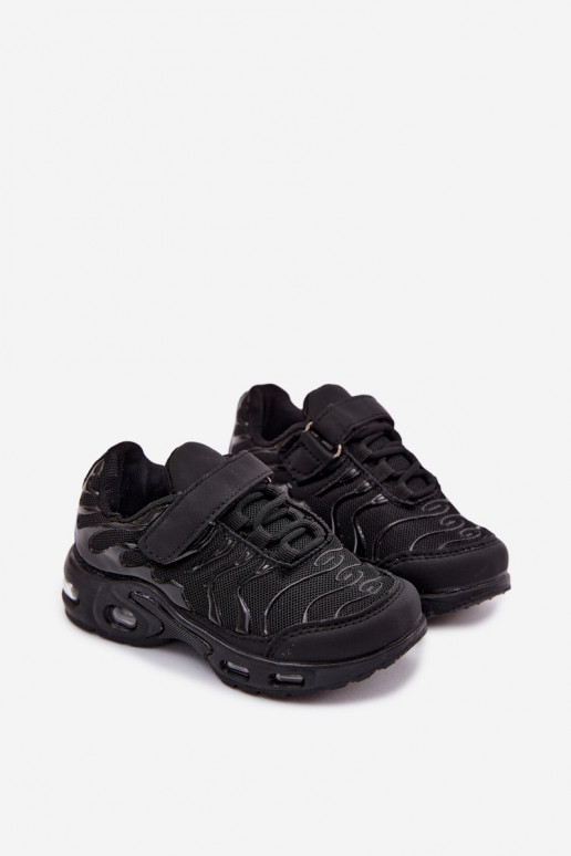 Kinder sneakers met klittenband in zwart Rider