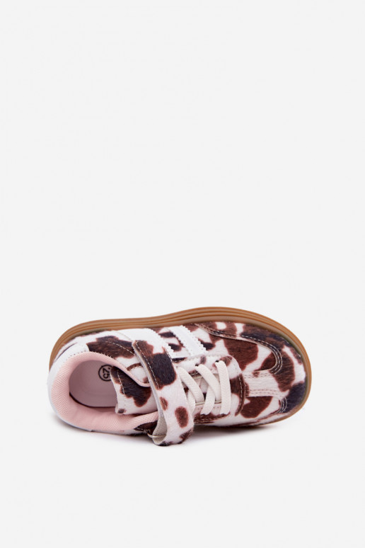 Chaussures de sport pour enfants avec Velcro en marron Satinia