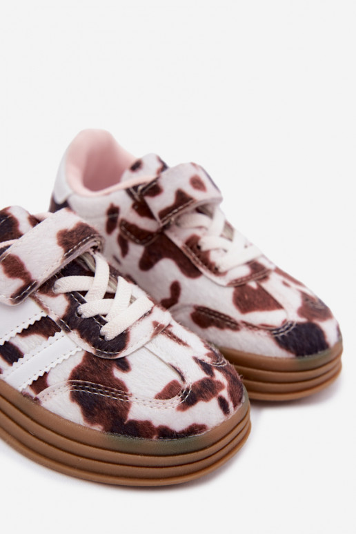 Chaussures de sport pour enfants avec Velcro en marron Satinia