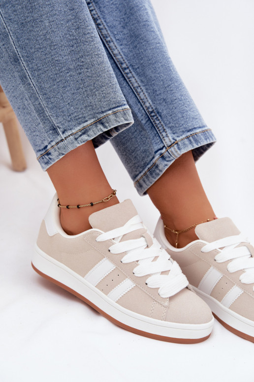 Baskets pour femmes avec rayures couleur sable Cascade