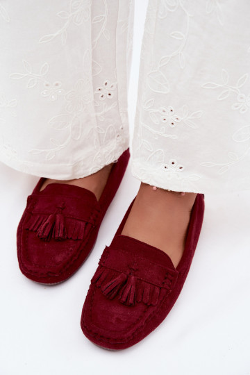 Dames loafers met kwastiki van faux suede bordeaux Linden