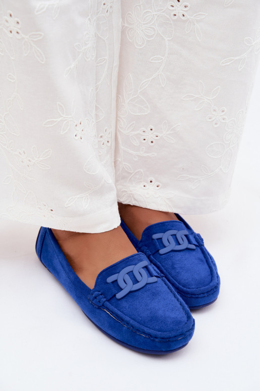 Dames rijke suède loafers blauw Rabell