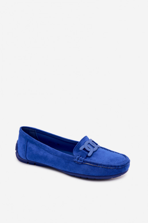 Mocassins riches en daim pour femmes couleur bleue Rabell