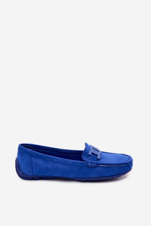 Dames rijke suède loafers blauw Rabell