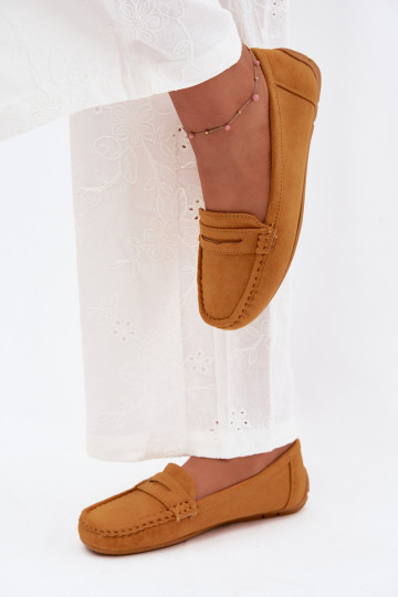 Elegante mocassins van faux suede in mosterdkleur Lenvie