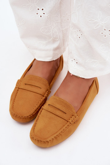 Elegante mocassins van faux suede in mosterdkleur Lenvie 2