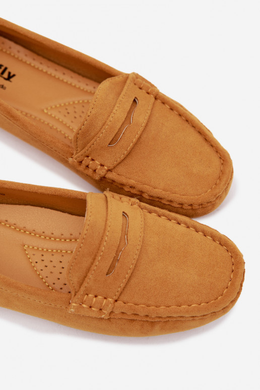 Mocassins élégants en daim synthétique couleur moutarde Lenvie