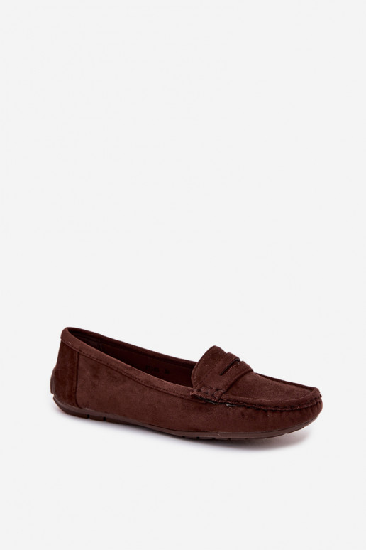 Mocassins élégants en daim couleur chocolat Lenvie