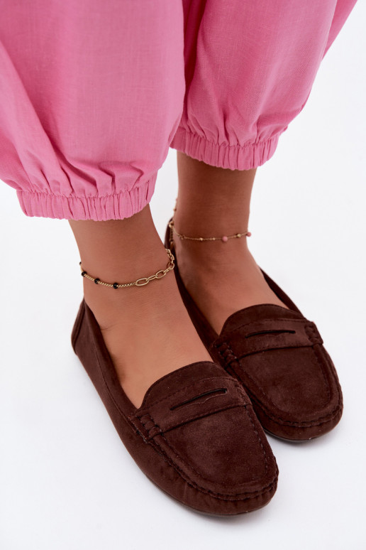 Mocassins élégants en daim couleur chocolat Lenvie