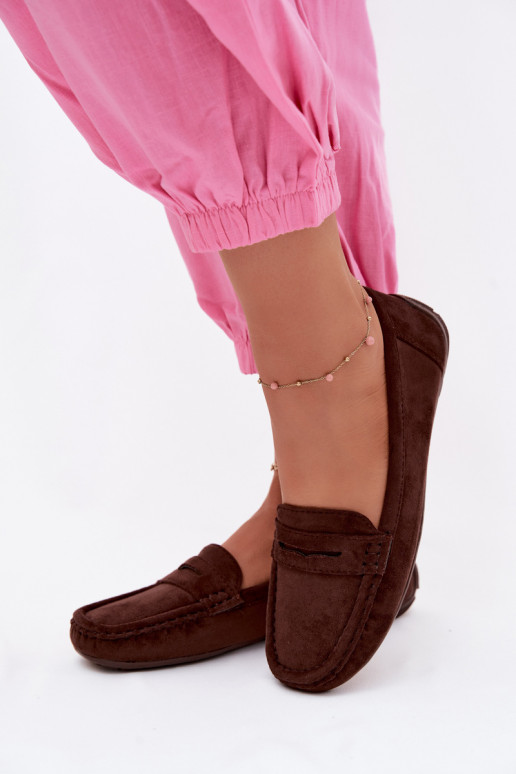 Elegante suède loafers chocolade Lenvie