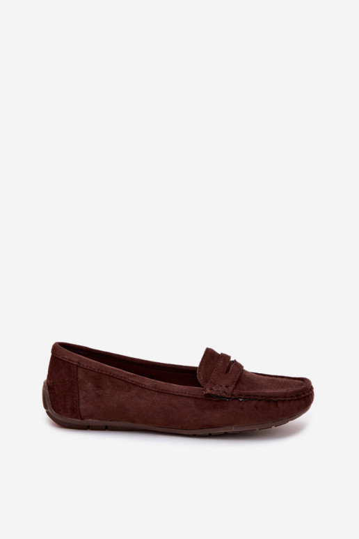 Elegante suède loafers chocolade Lenvie