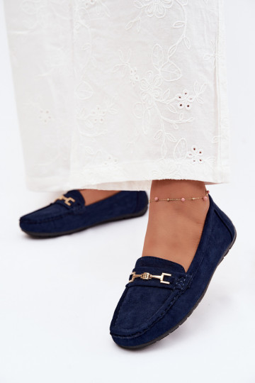 Classic suède loafers donkerblauw Corinell 2