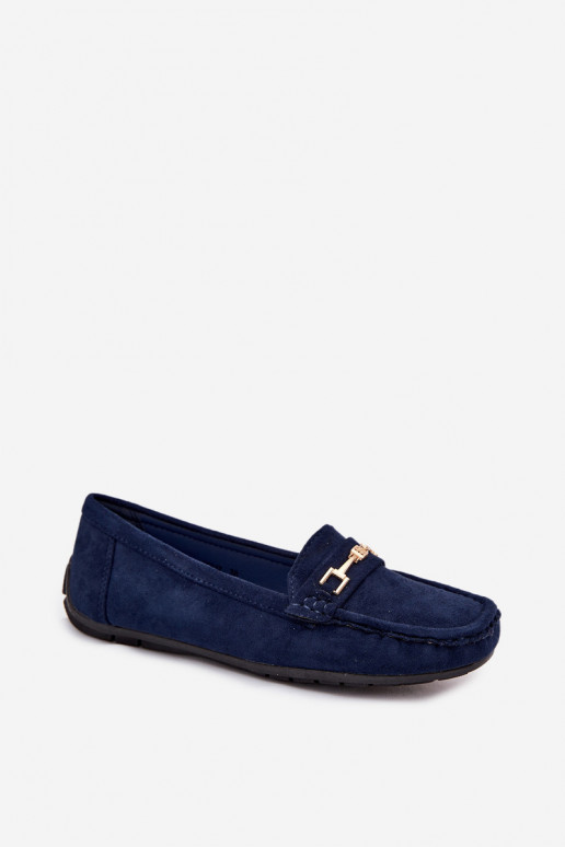 Mocassins classiques en daim couleur bleu marine Corinell