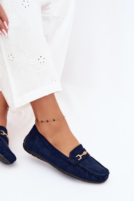 Classic suède loafers donkerblauw Corinell
