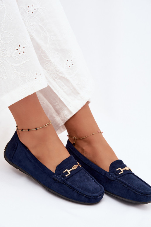Mocassins classiques en daim couleur bleu marine Corinell