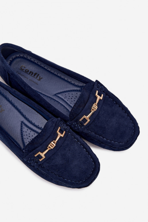 Classic suède loafers donkerblauw Corinell