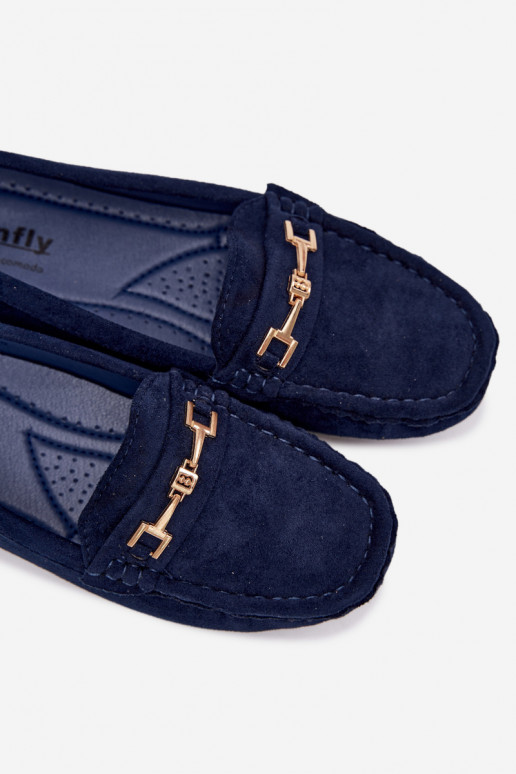 Classic suède loafers donkerblauw Corinell