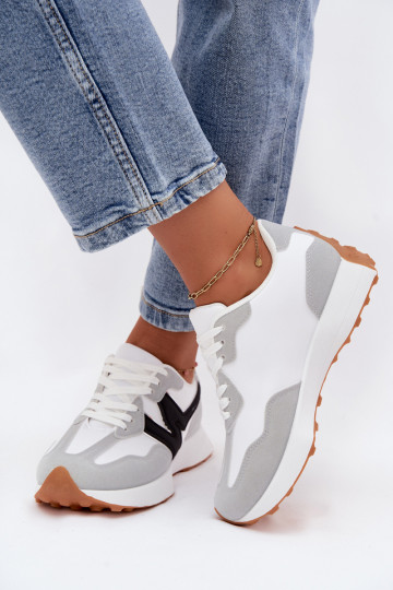 Dames sneakers wit-grijs Britma 2