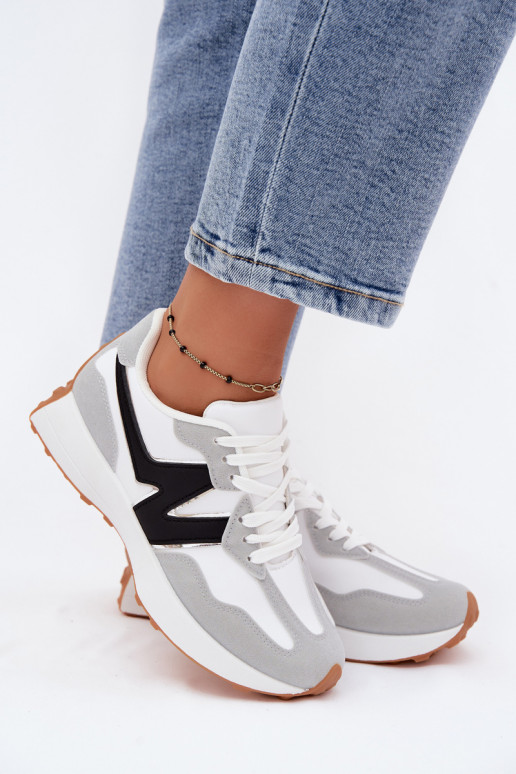 Baskets blanches-grises pour femmes Britma