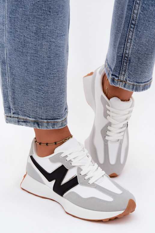 Baskets blanches-grises pour femmes Britma