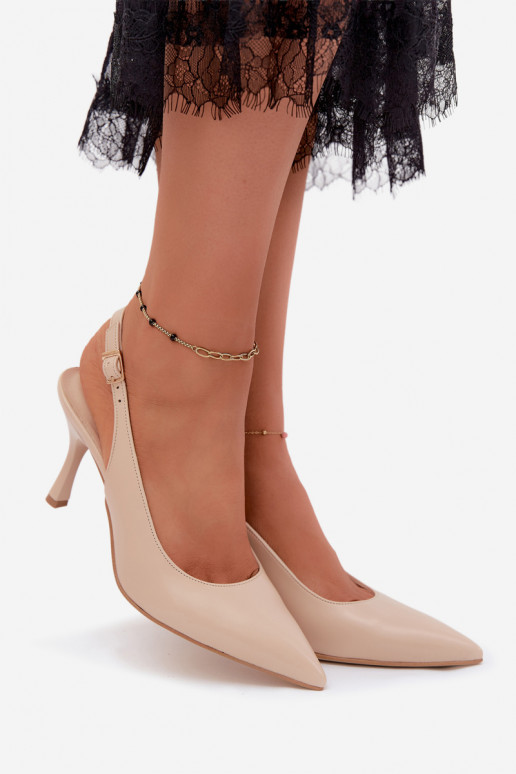 Pumps mit offenem Absatz Zazoo 1127 sandfarben