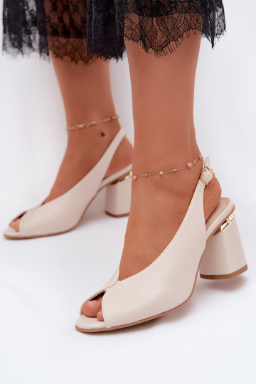 Sandales pour femmes au style élégant avec talons Zazoo 1085 couleur ivoire