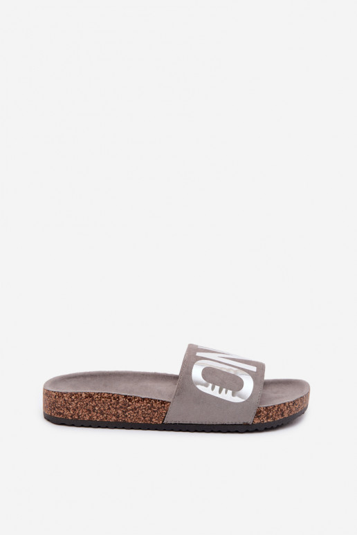 Dameslippers met platform ONE Vinceza 22-2217 grijze kleur