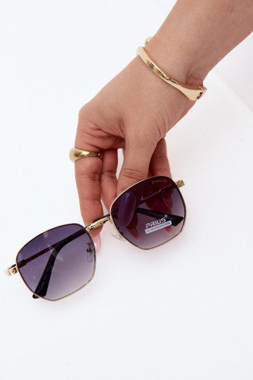 Lunettes de soleil avec filtre UV 400 noires et dorées