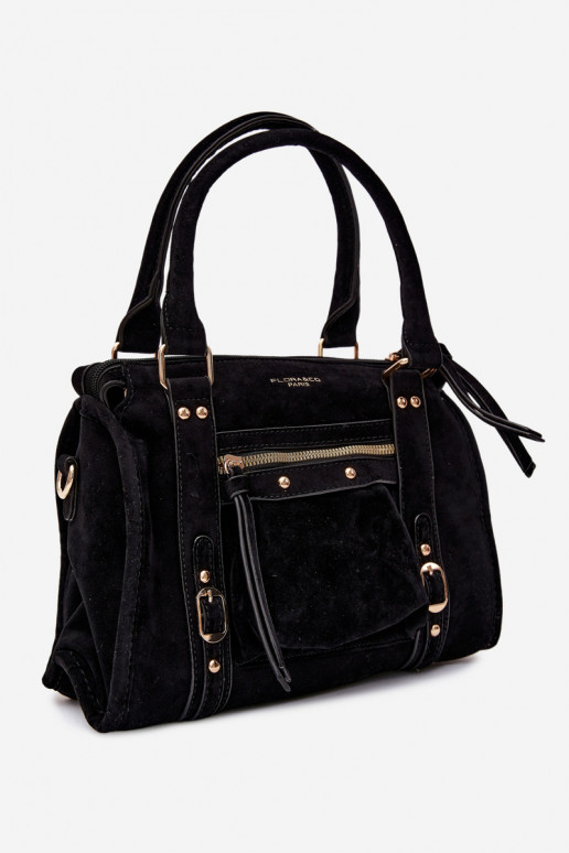 Tas van faux suede zwart Lendra