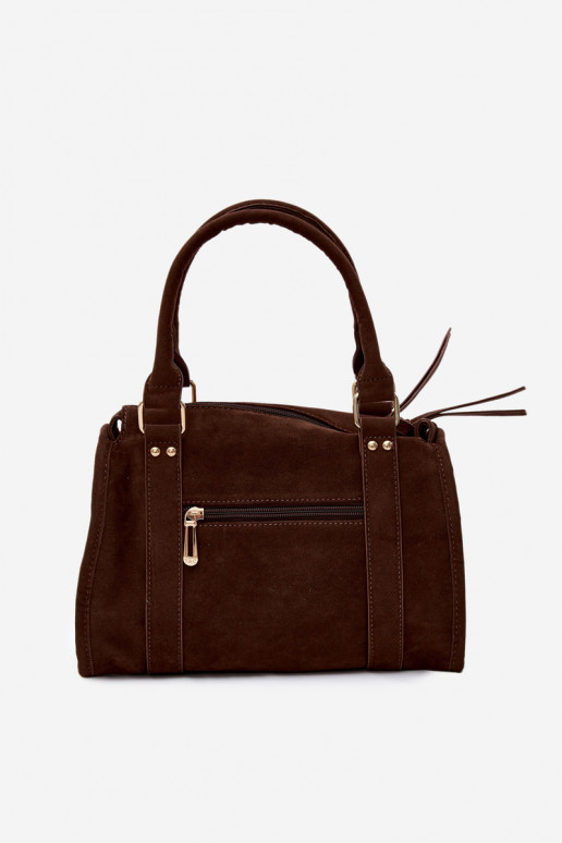 Tasche aus Kunstveloursleder schokoladenfarben Lendra