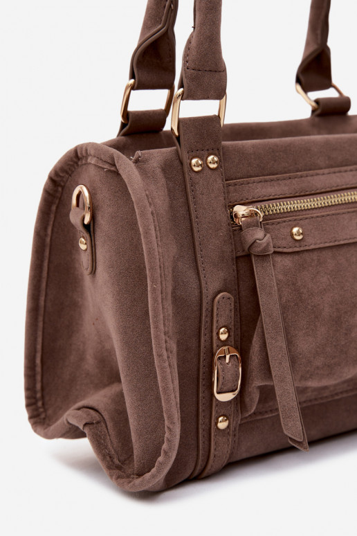 Tas van faux suede klei Lendra
