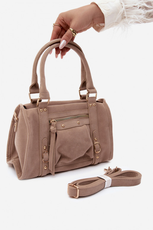 Tas van faux suede zand Lendra